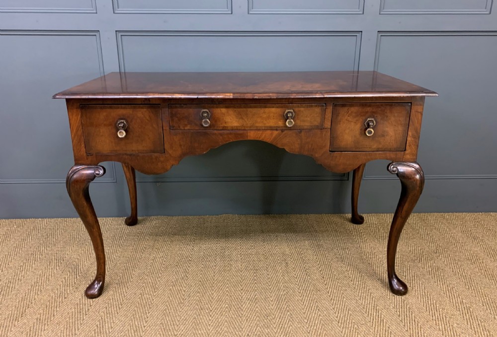 Queen Anne Style Burr Walnut Table View IV
