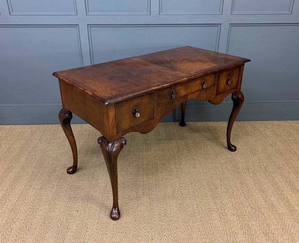 Queen Anne Style Burr Walnut Table View VI
