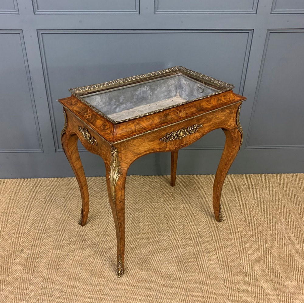 Victorian Inlaid Burr Walnut Jardiniere View V