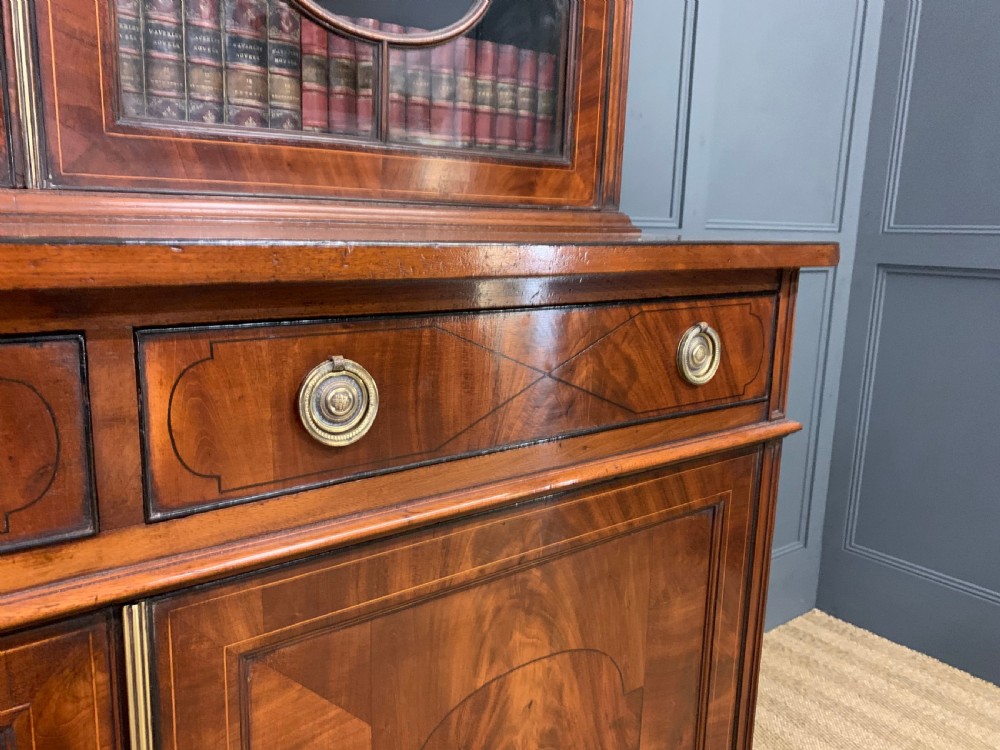 Edwardian Inlaid Mahogany Bookcase View III