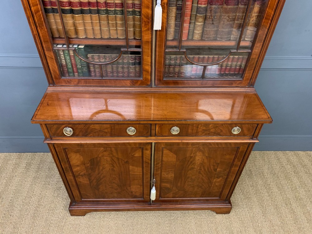 Edwardian Inlaid Mahogany Bookcase View IV