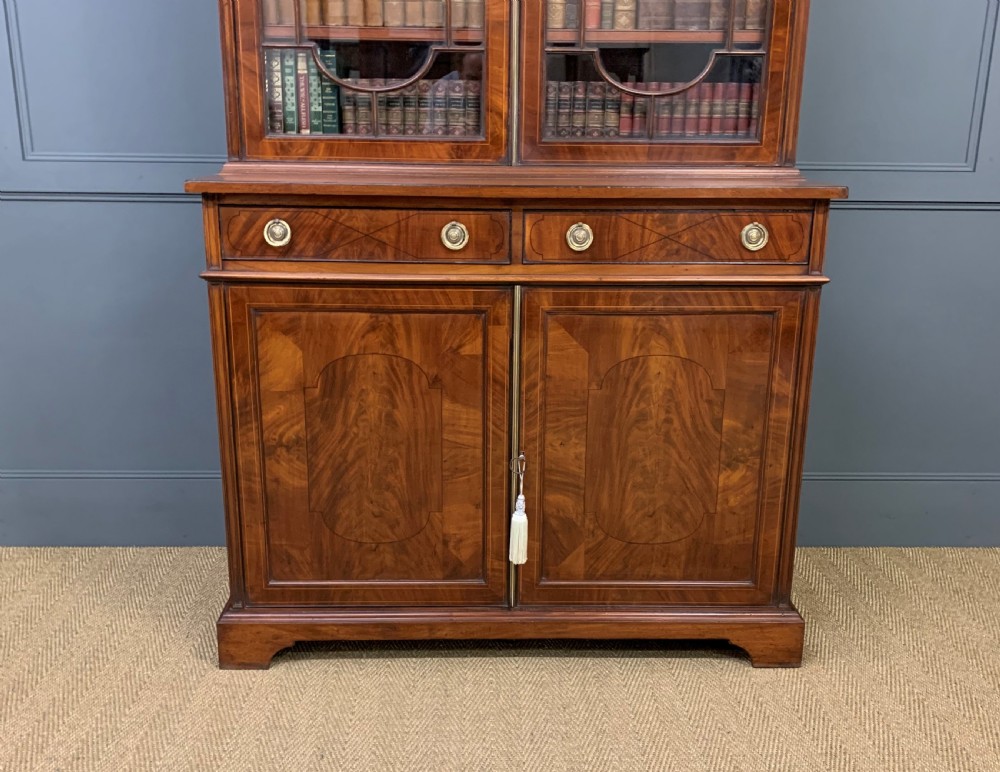 Edwardian Inlaid Mahogany Bookcase View IX