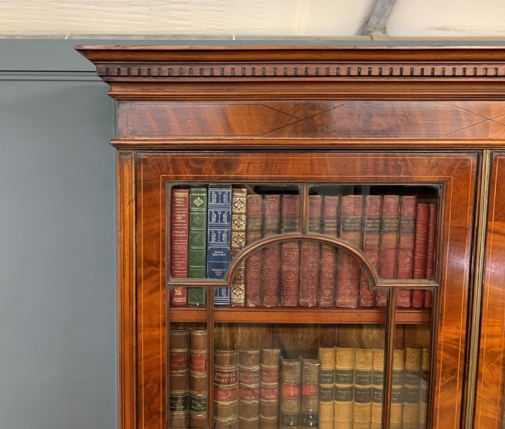 Edwardian Inlaid Mahogany Bookcase View XVI