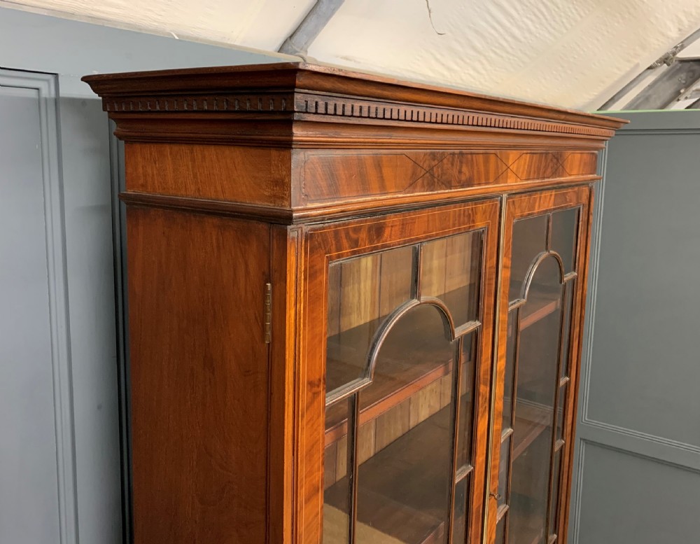 Edwardian Inlaid Mahogany Bookcase View XXI