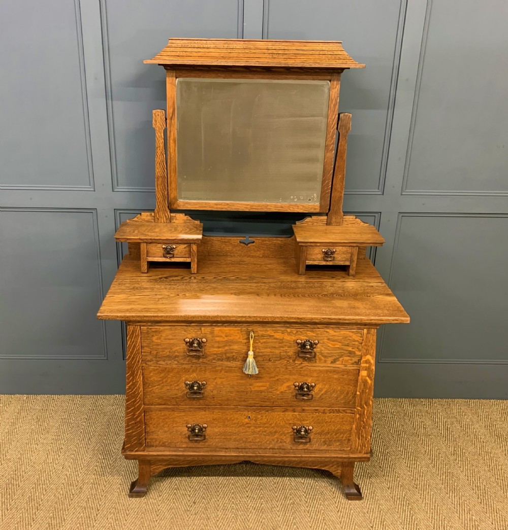 Art Nouveau Oak Dressing Chest View II