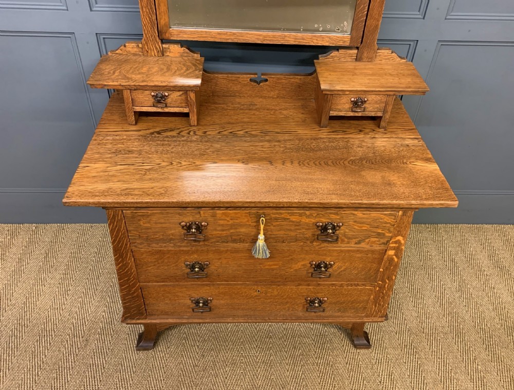 Art Nouveau Oak Dressing Chest View III