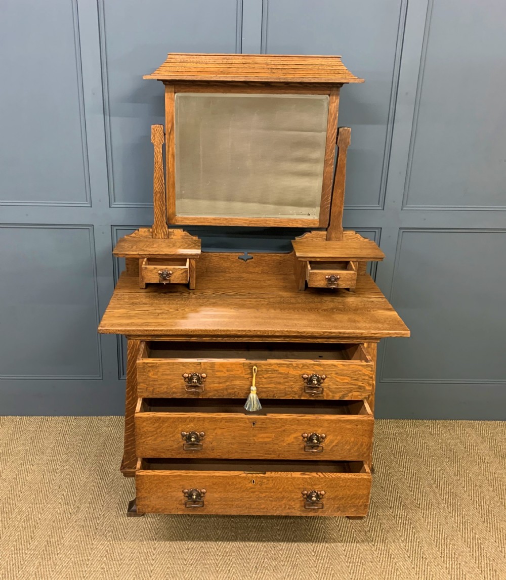 Art Nouveau Oak Dressing Chest View IX