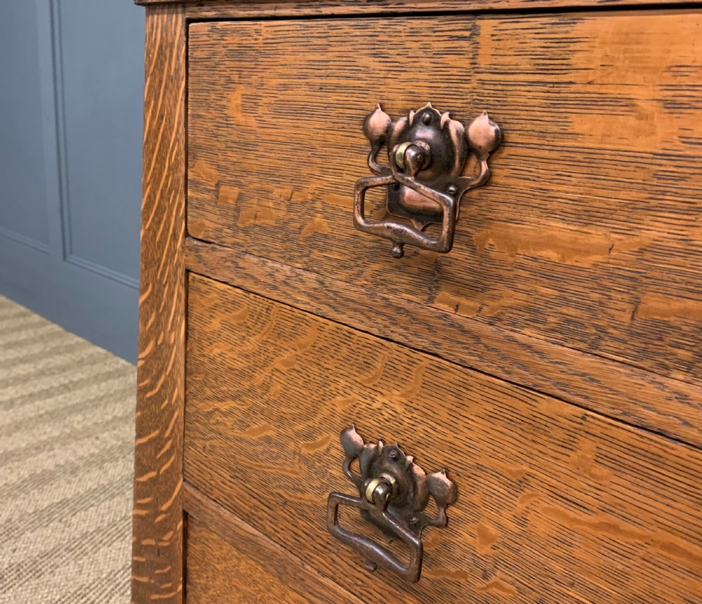Art Nouveau Oak Dressing Chest View XI