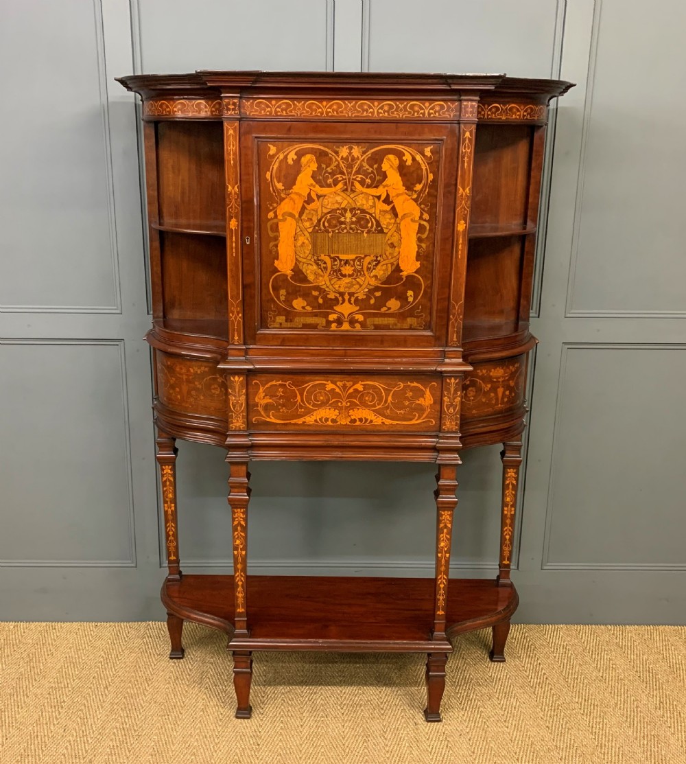 Art Nouveau Marquetry Inlaid Cabinet