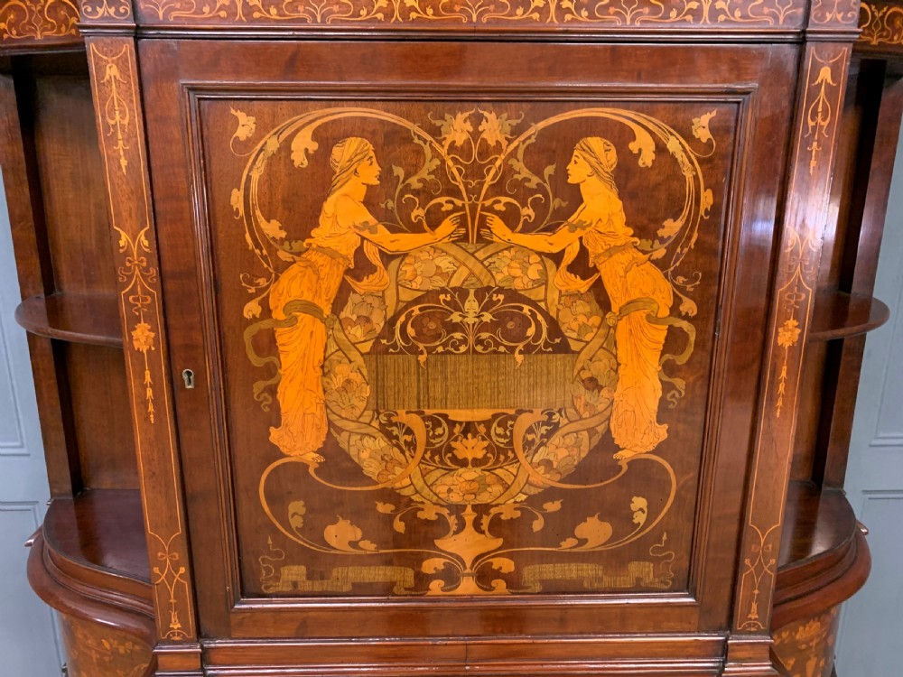 Art Nouveau Marquetry Inlaid Cabinet View II