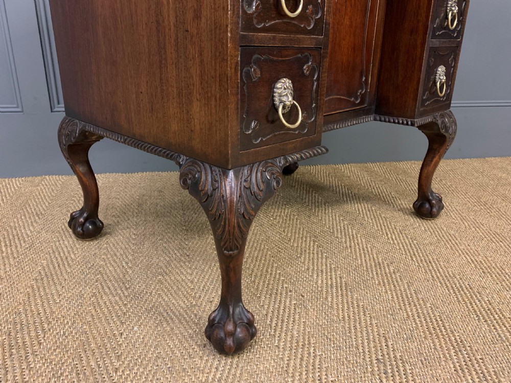 Chippendale Style Mahogany Knee Hole Desk View V