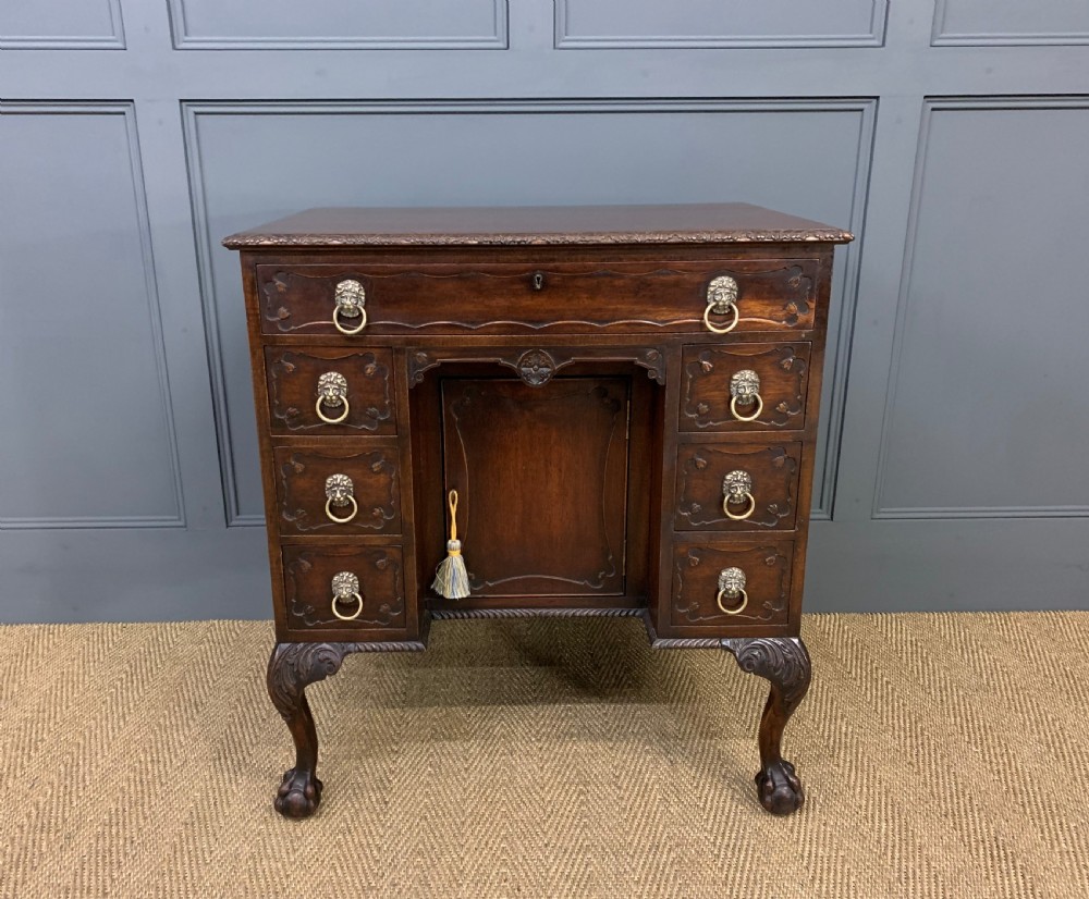 Chippendale Style Mahogany Knee Hole Desk View VI
