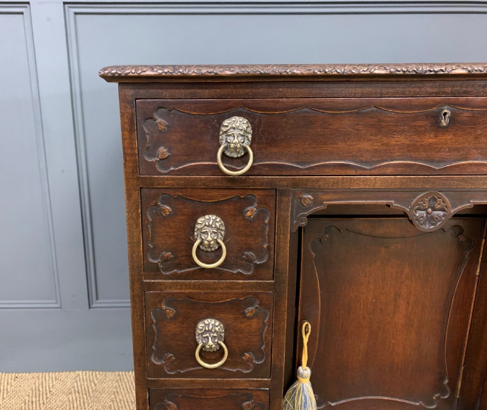 Chippendale Style Mahogany Knee Hole Desk View VII