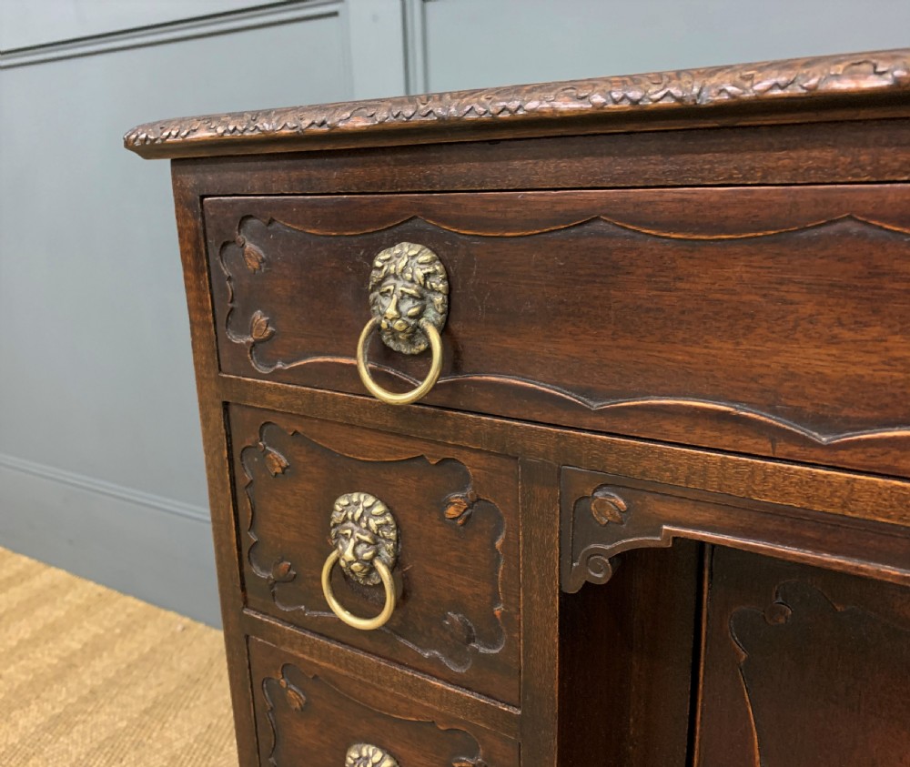 Chippendale Style Mahogany Knee Hole Desk View IX