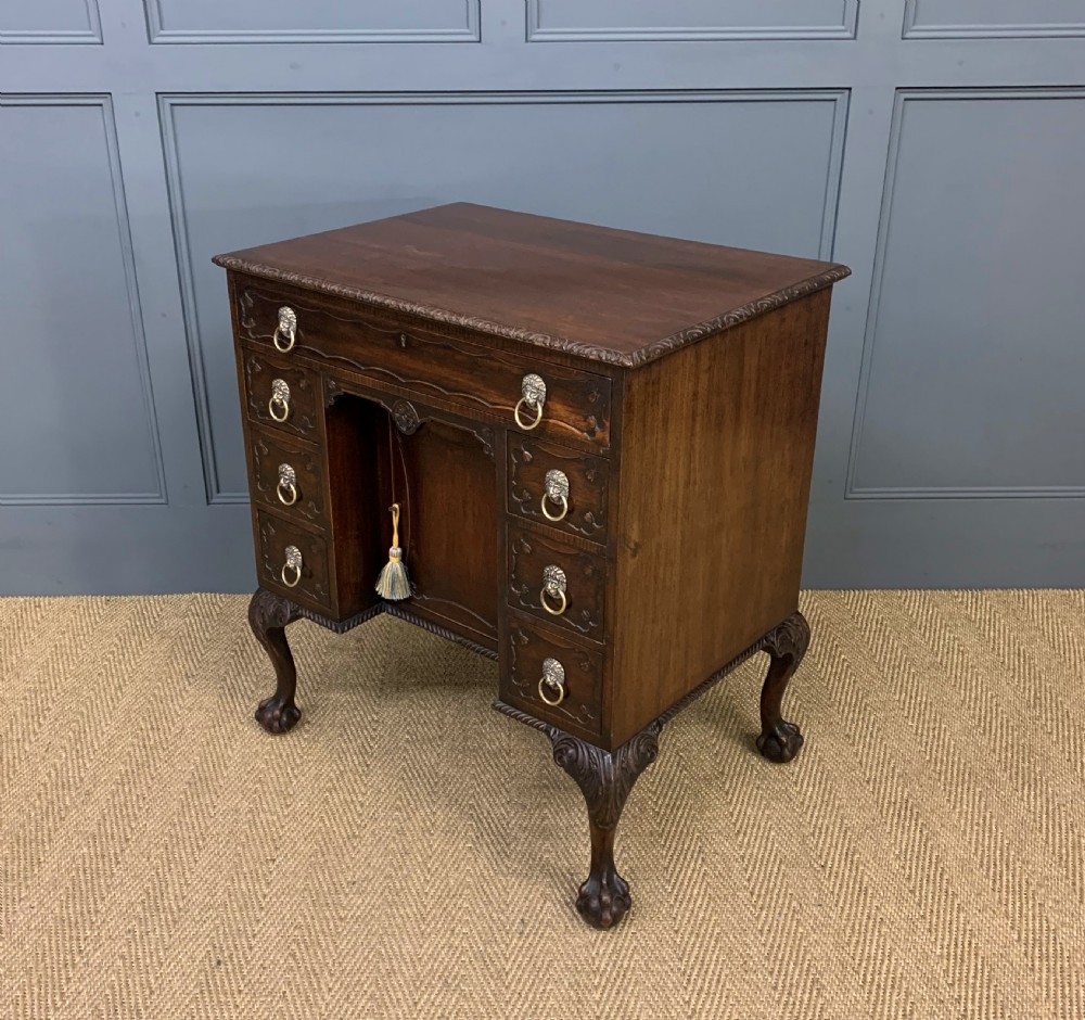 Chippendale Style Mahogany Knee Hole Desk View XIV