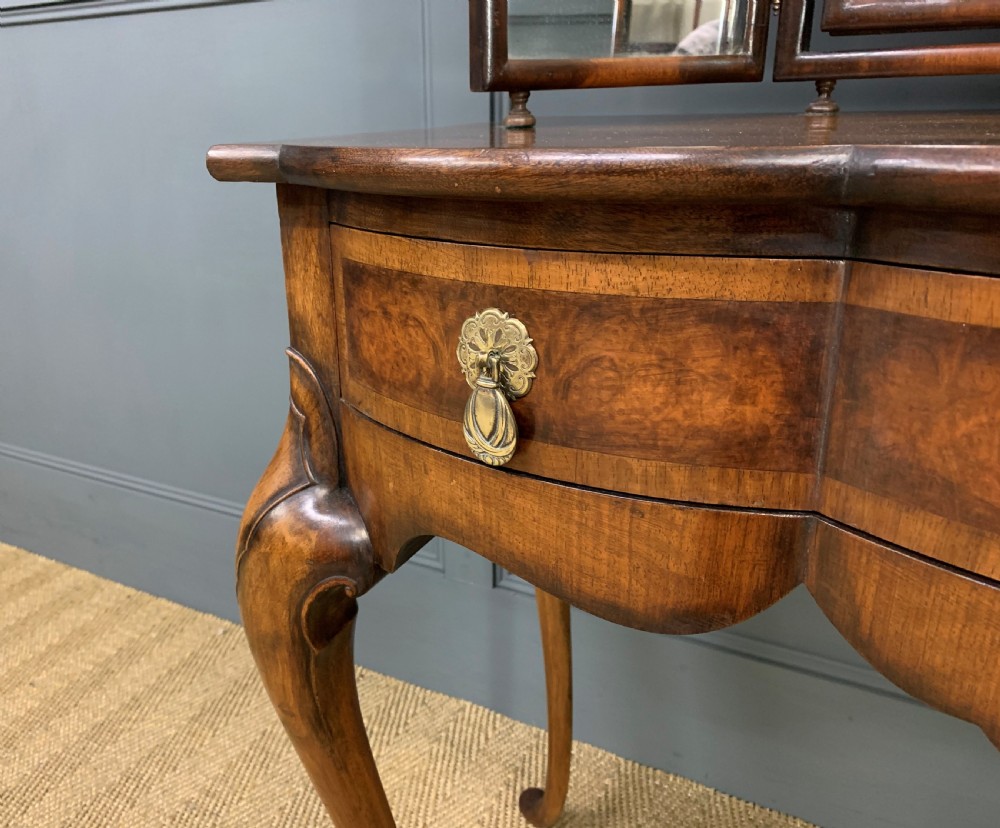 Queen Anne Style Burr Walnut Dressing Table View III