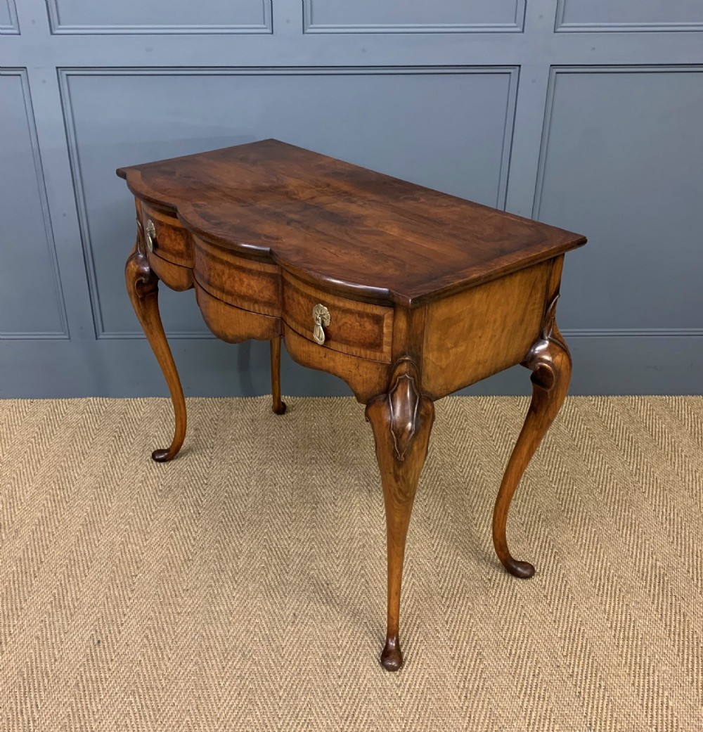 Queen Anne Style Burr Walnut Dressing Table View V