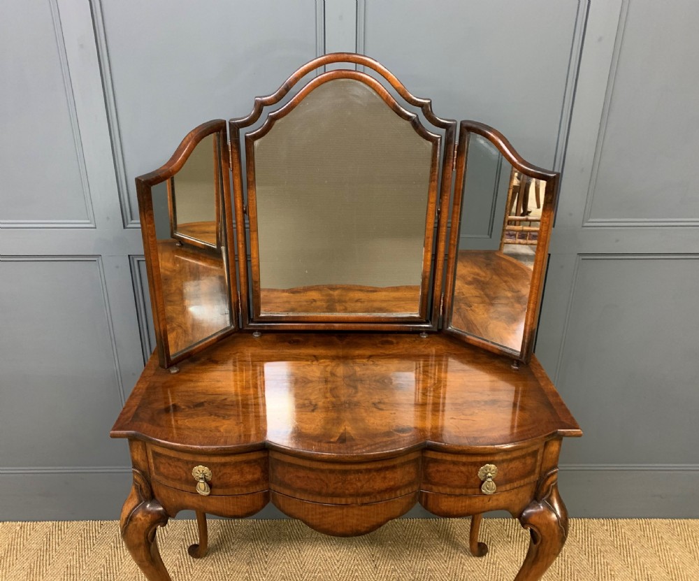 Queen Anne Style Burr Walnut Dressing Table View VI