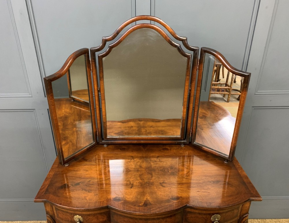 Queen Anne Style Burr Walnut Dressing Table View VII