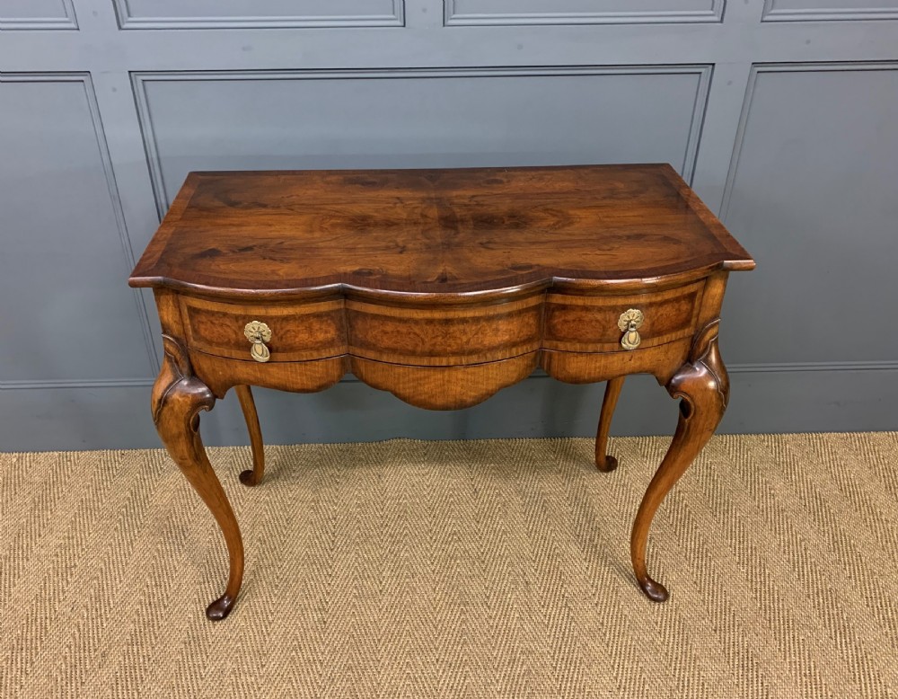 Queen Anne Style Burr Walnut Dressing Table View XV