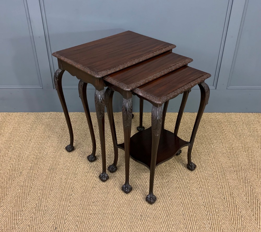 Nest of 3 Mahogany Tables