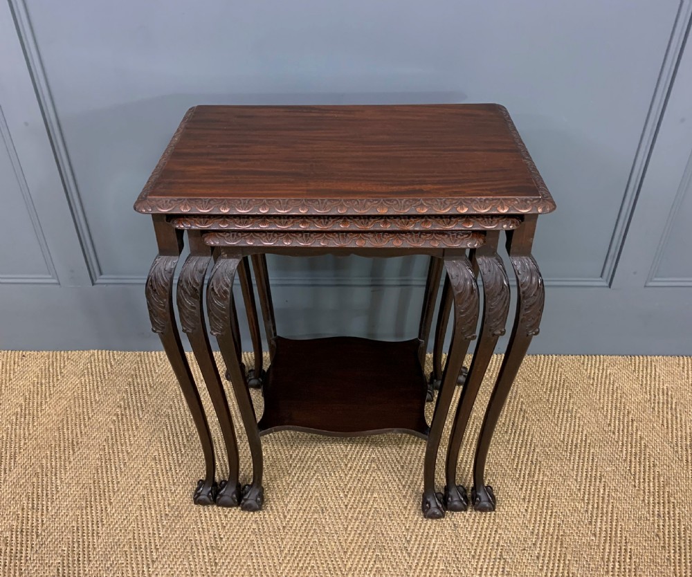 Nest of 3 Mahogany Tables View II