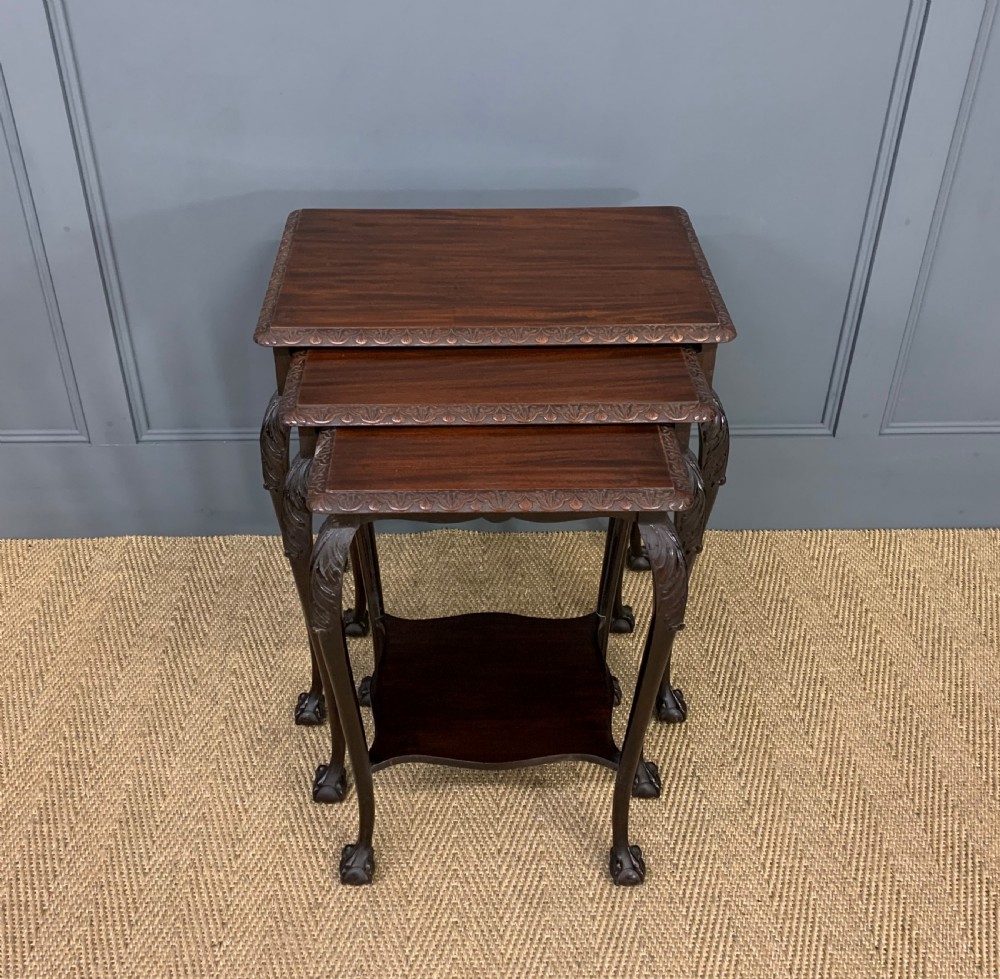 Nest of 3 Mahogany Tables View III