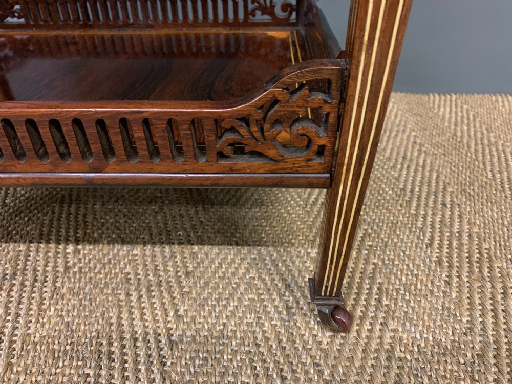 Inlaid Rosewood Flap Table by Jas Shoolbred and Co. View II