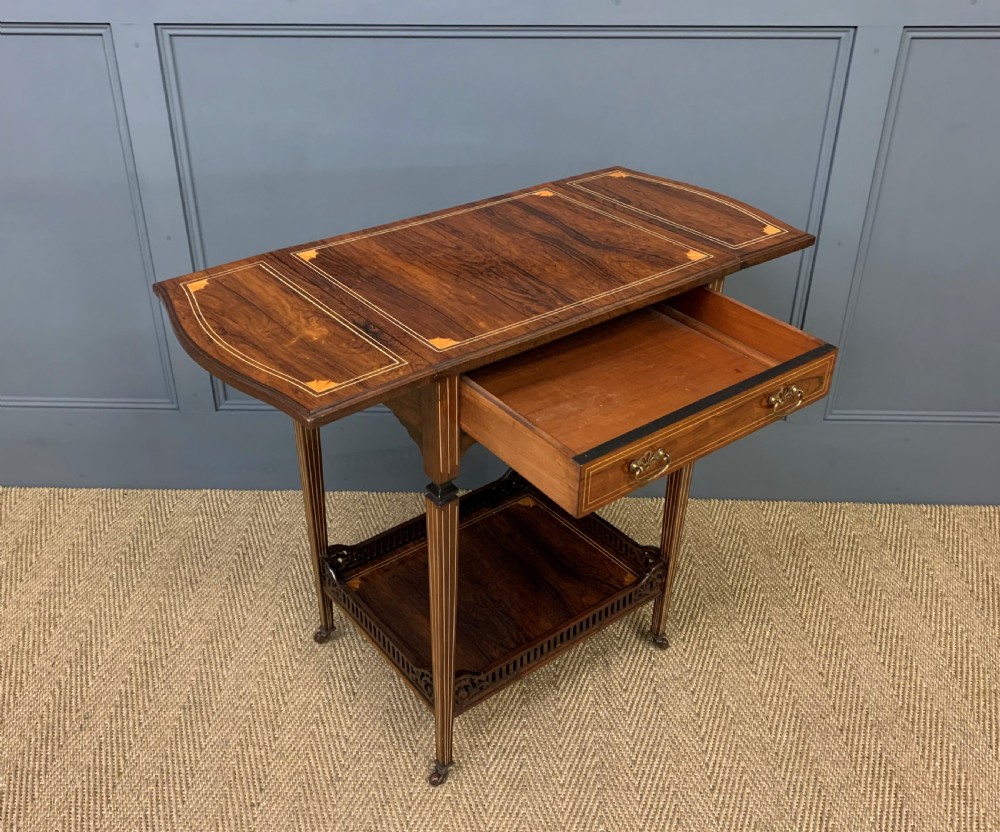 Inlaid Rosewood Flap Table by Jas Shoolbred and Co. View III