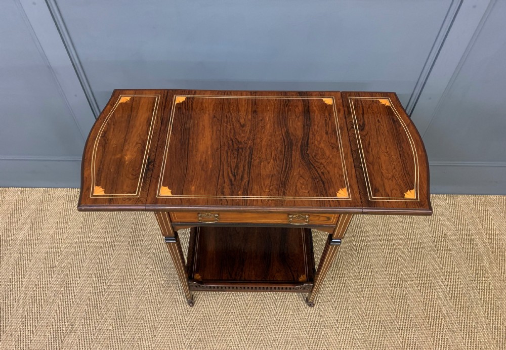 Inlaid Rosewood Flap Table by Jas Shoolbred and Co. View IV