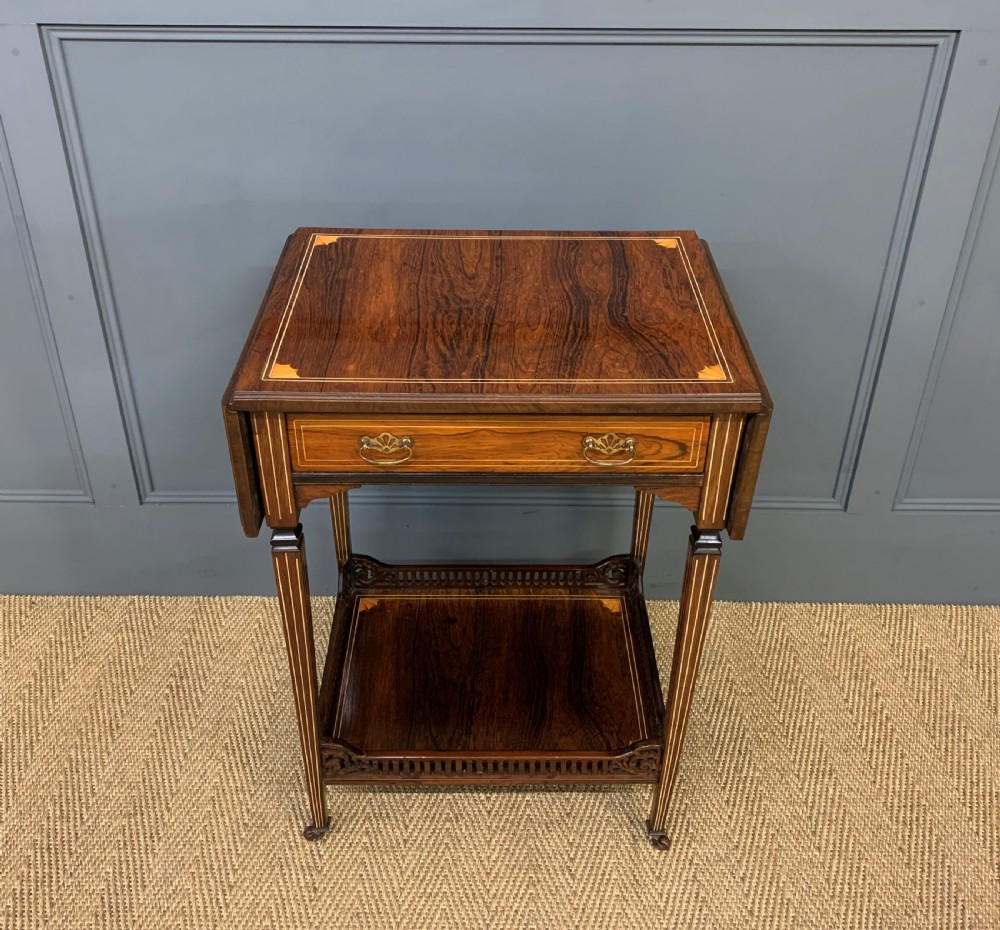 Inlaid Rosewood Flap Table by Jas Shoolbred and Co. View VI