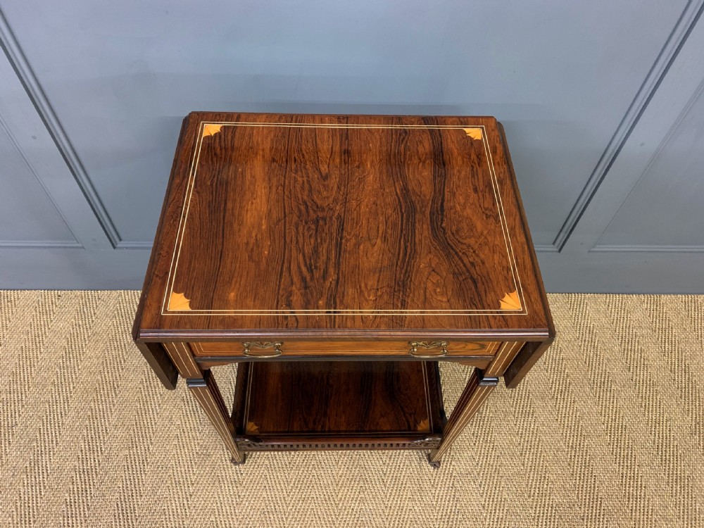 Inlaid Rosewood Flap Table by Jas Shoolbred and Co. View VII