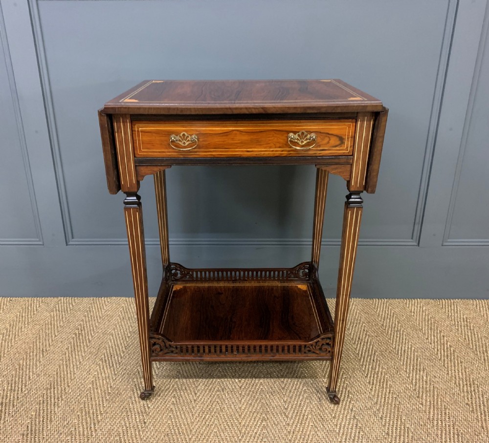 Inlaid Rosewood Flap Table by Jas Shoolbred and Co. View IX