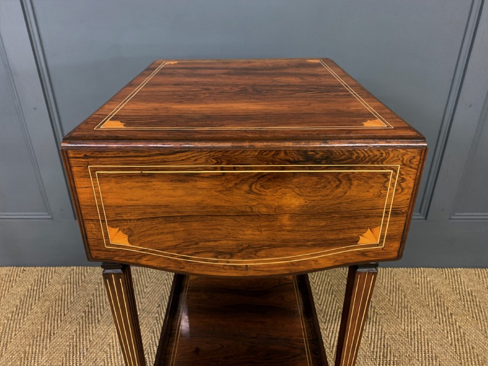 Inlaid Rosewood Flap Table by Jas Shoolbred and Co. View XV