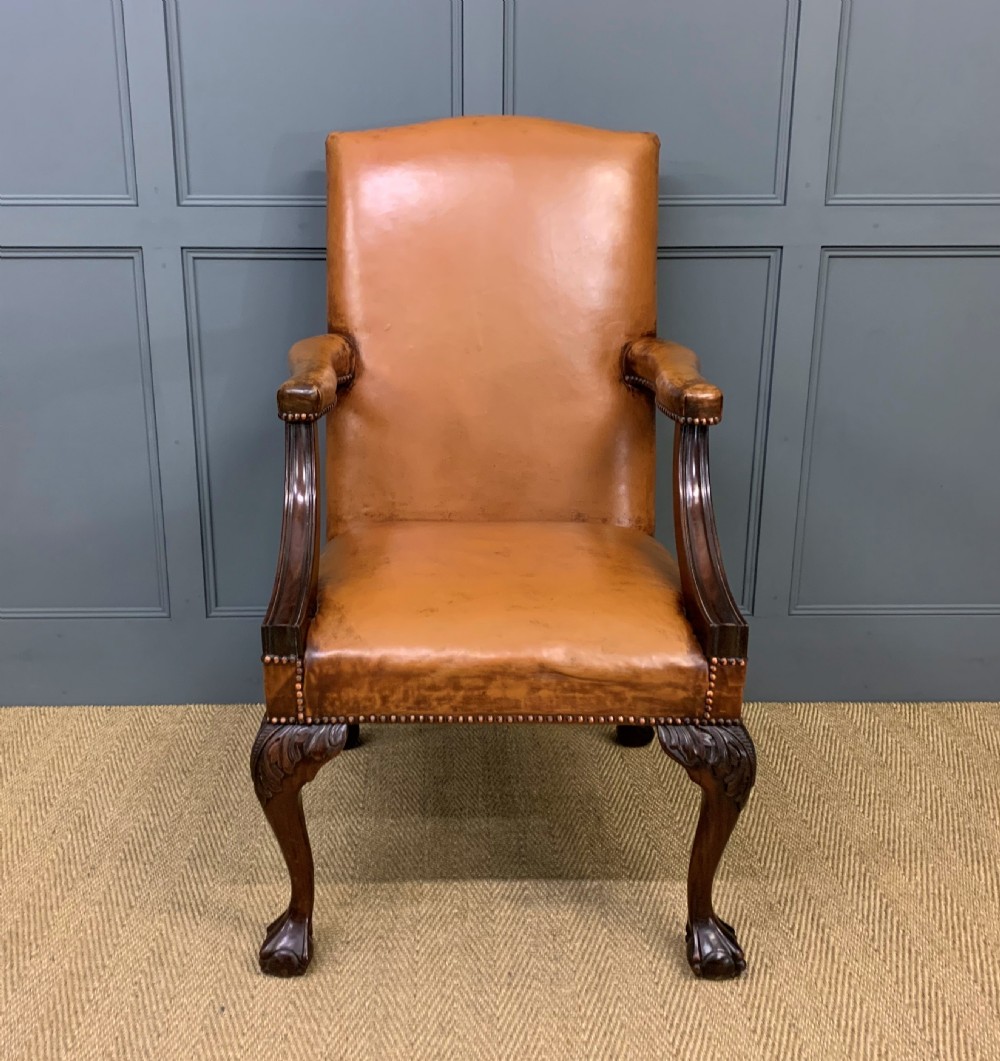 Leather Upholstered Gainsborough Armchair View II