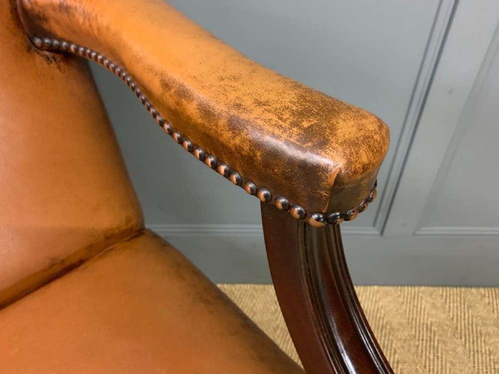 Leather Upholstered Gainsborough Armchair View III