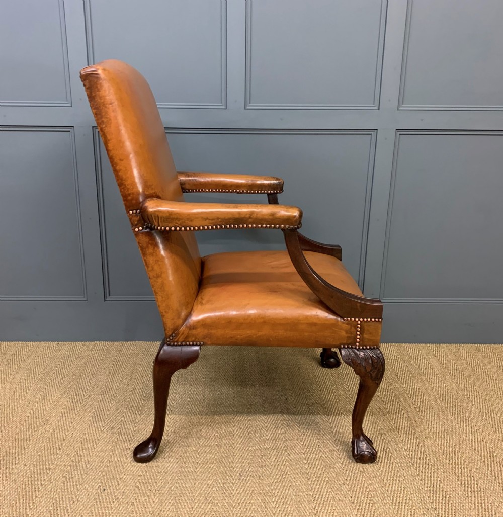 Leather Upholstered Gainsborough Armchair View IV