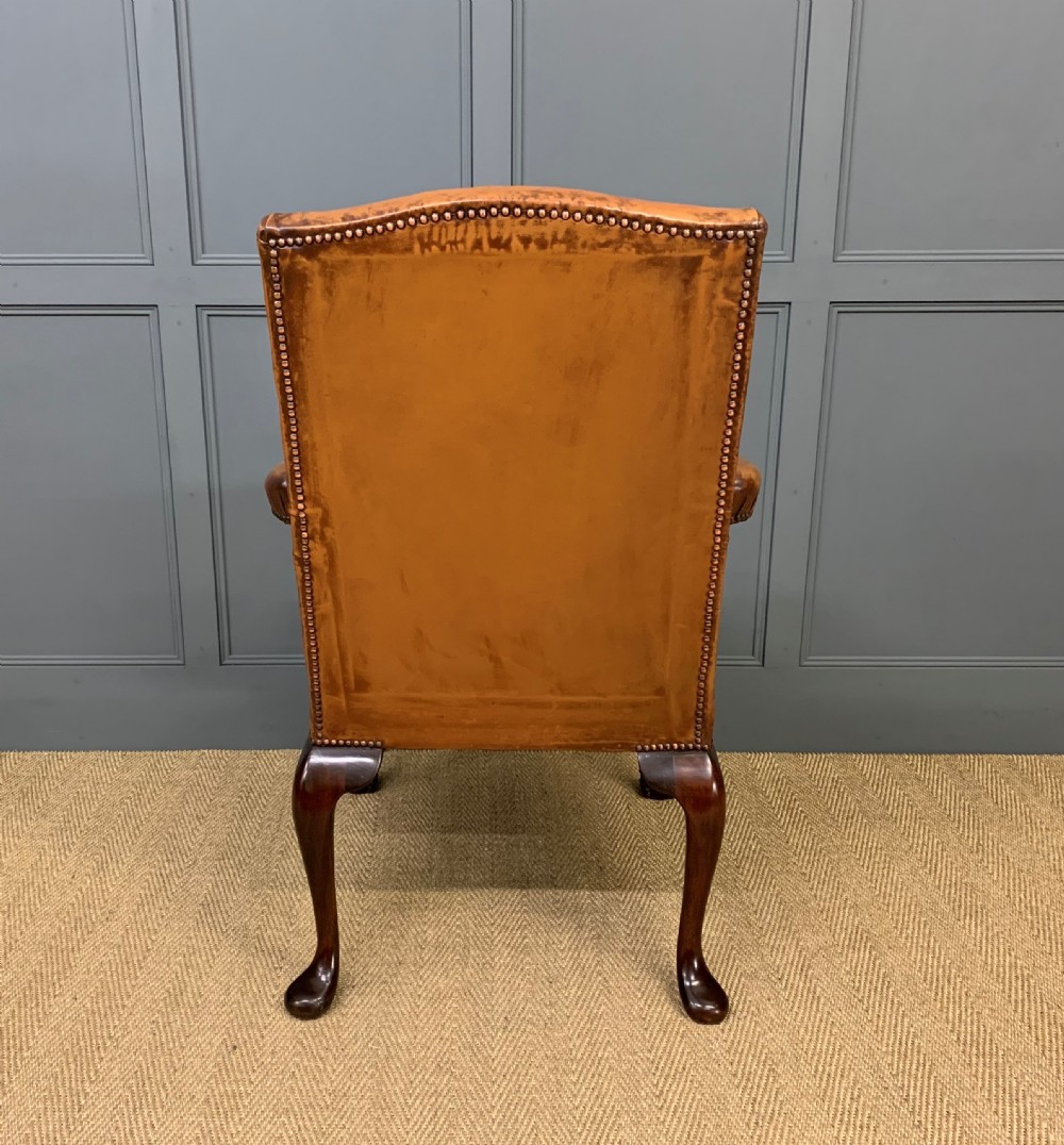 Leather Upholstered Gainsborough Armchair View V