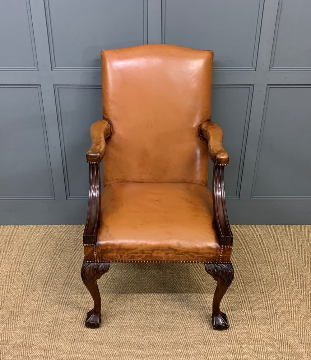 Leather Upholstered Gainsborough Armchair View VI
