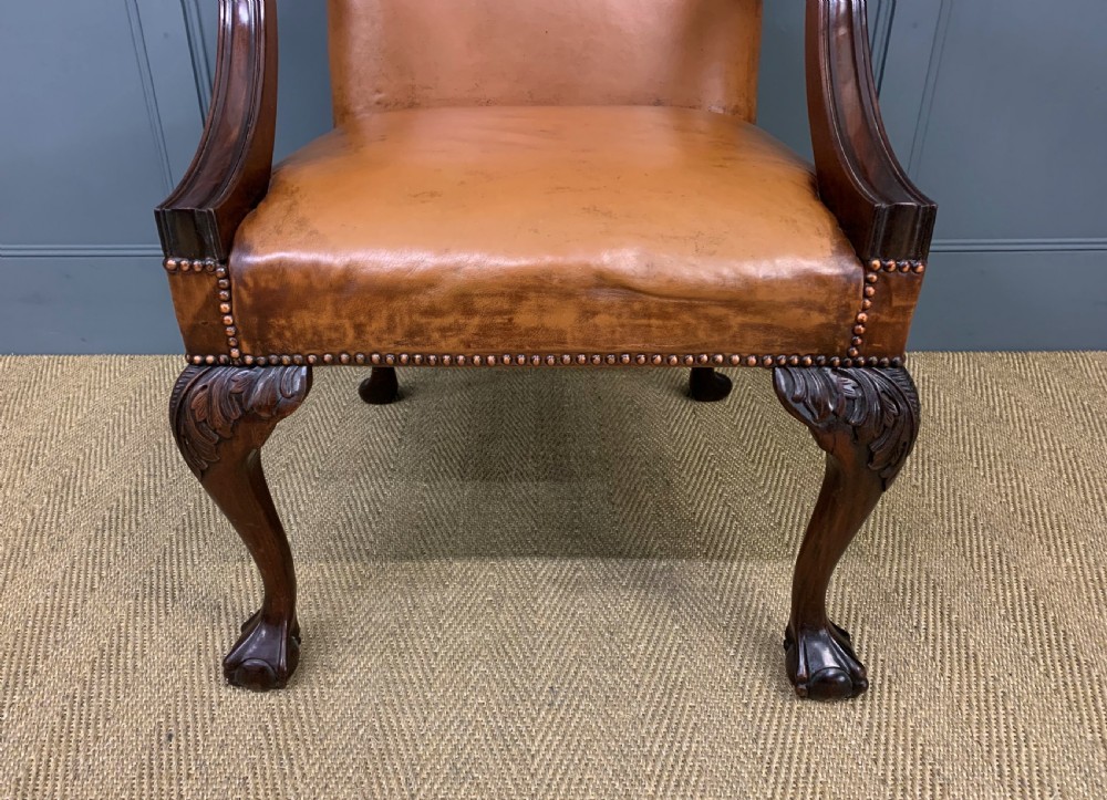 Leather Upholstered Gainsborough Armchair View VII