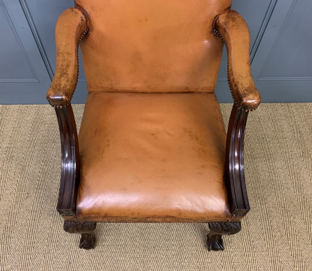 Leather Upholstered Gainsborough Armchair View VIII