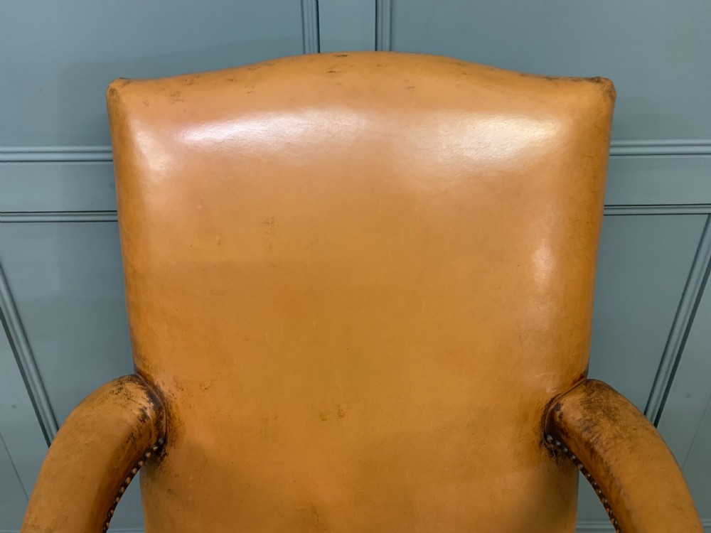 Leather Upholstered Gainsborough Armchair View IX