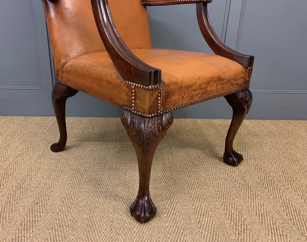 Leather Upholstered Gainsborough Armchair View X