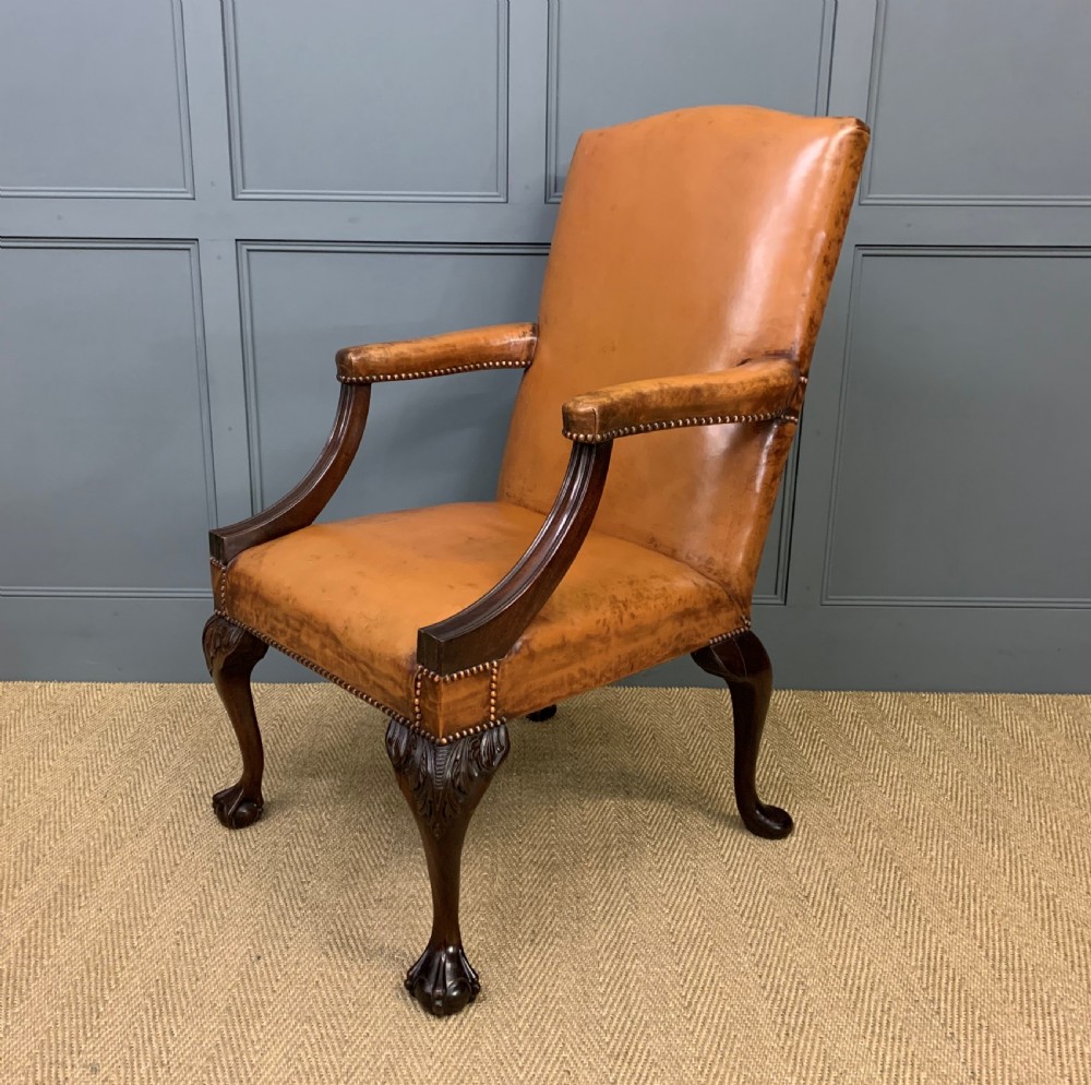 Leather Upholstered Gainsborough Armchair View XII