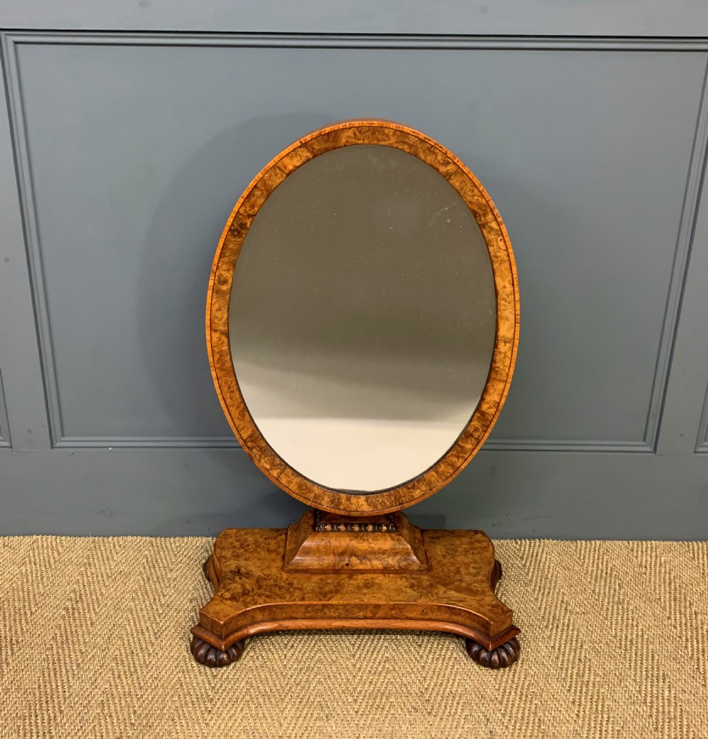 Early Victorian Burr Walnut Toilet Mirror View II