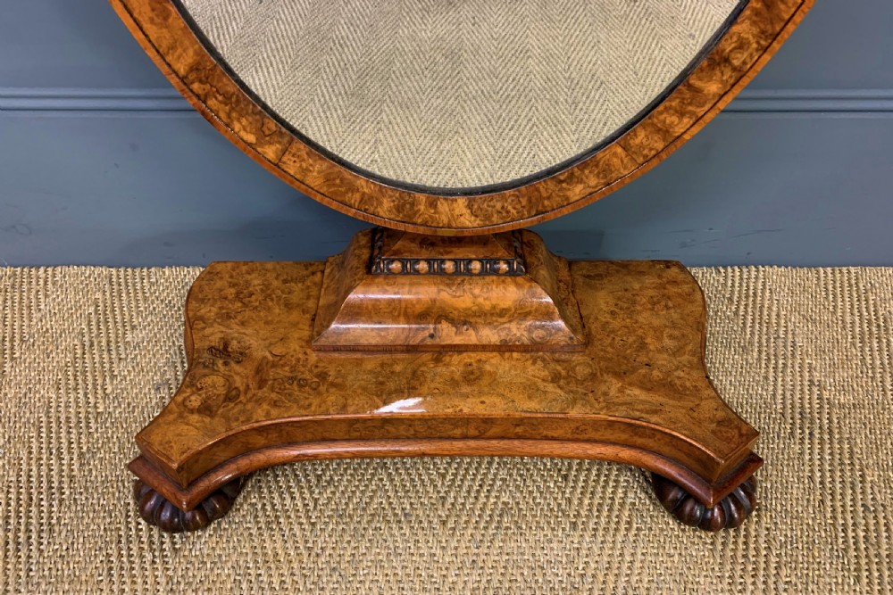Early Victorian Burr Walnut Toilet Mirror View III