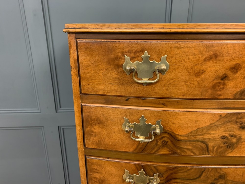 Burr Walnut Bow Fronted Chest on Chest View VII