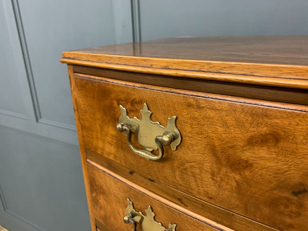 Burr Walnut Bow Fronted Chest on Chest View VIII