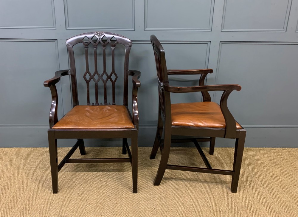 Set of 8 Mahogany Chippendale Style Dining Chairs View IV