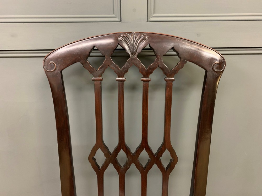 Set of 8 Mahogany Chippendale Style Dining Chairs View IX